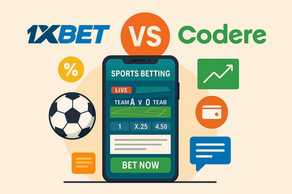 Comparativa 1xBet vs Codere en México con apuestas deportivas mostradas en un teléfono móvil