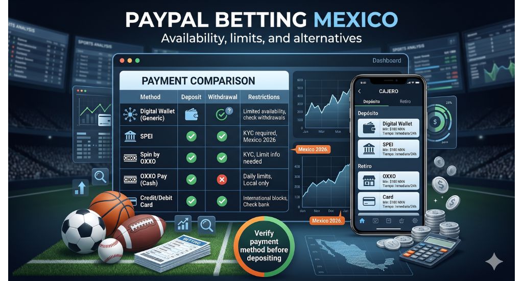 Casas de apuestas con PayPal en México y alternativas de pago como SPEI, OXXO y tarjeta